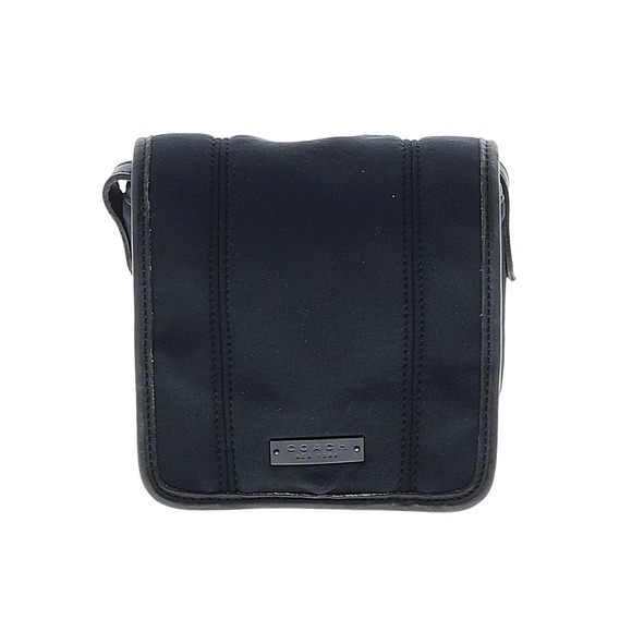 Coach Handbags - COACH Black Neoprene Leather Trim Crossbody Purse Size Small‎ Y2K Vintage Square